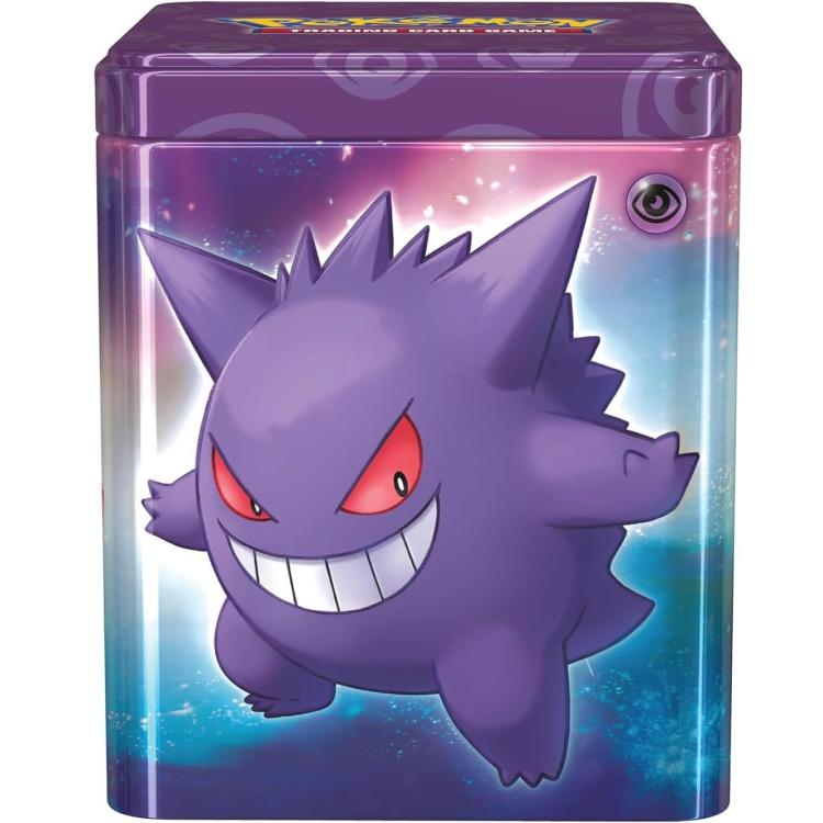 Pokemon Stacking Tin 2024 Tcg Gcc Scatola Impilabile Metallo Card Game Viola Eng