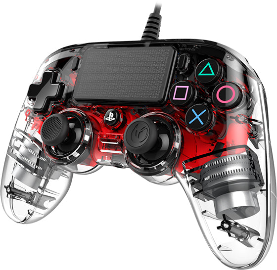 CONTROLLER NACON WIRED PS4 LUMINOSO COMPACT LIGHT EDITION LED ROSSO PAD NUOVO