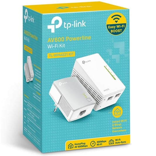 Tplink Powerline Av600 Wi-Fi 300Mbps Tl-Wpa4220 Kit 2.4 Ghz Ricevitore Extender