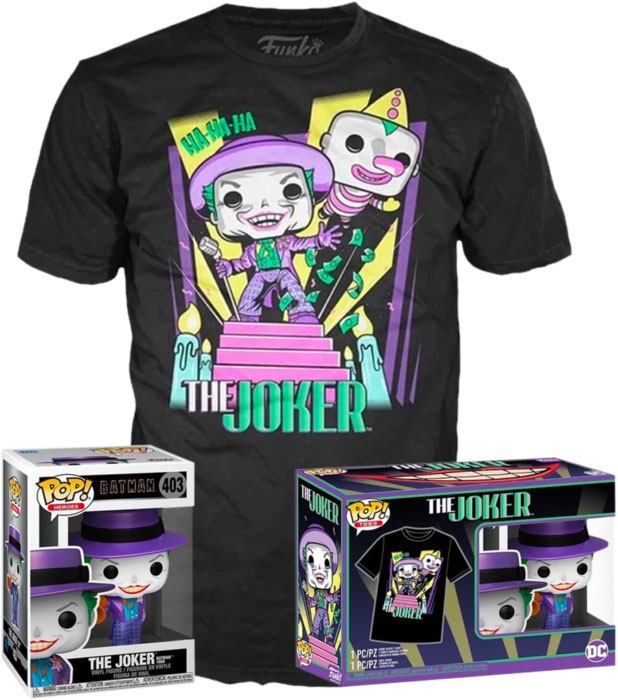 Funko Pop The Joker Wt Speaker Special Edition 403 + T-Shirt M Vinyl Statuetta