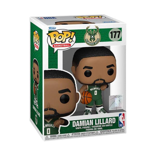 Funko Pop ! Nba Milwaukee Bucks - (177) Damian Lillard Figure 9Cm In Stock