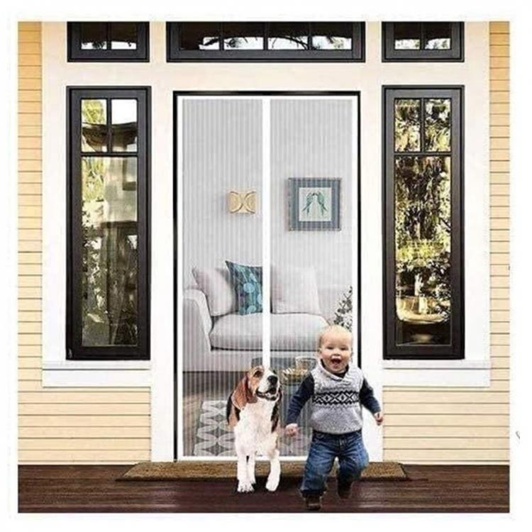 Zanzariera Magnetica 120X220 Tenda Per Porte Finestre Universale Calamita Bianca