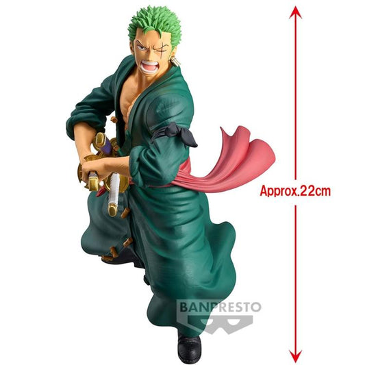 BANPRESTO GRANDISTA ONE PIECE - RORONOA ZORO FIGURE 22cm PVC STATUA COLLEZIONE