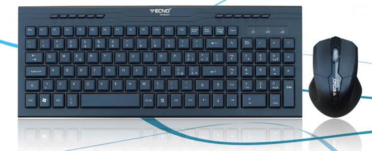 Tecno Kit Tastiera Mouse Wireless Usb Nero Retail Set Tc-740W Pc Computer