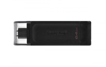 Kingston Pendrive 64GB DataTraveler USB-C 3.2 DT70/64GB Chiavetta Memoria Drive Flash Type C Nero