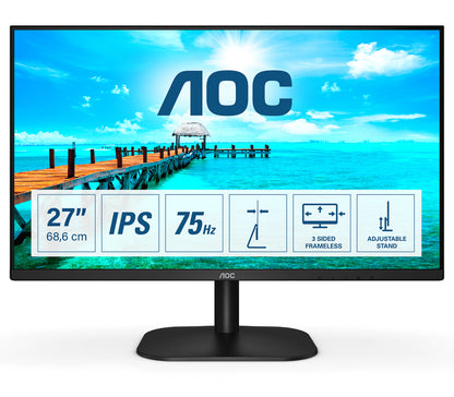 Aoc Monitor 27" Led Fhd Basic-Line 27bh2 Hdmi Full Hd Nero 1920x1080