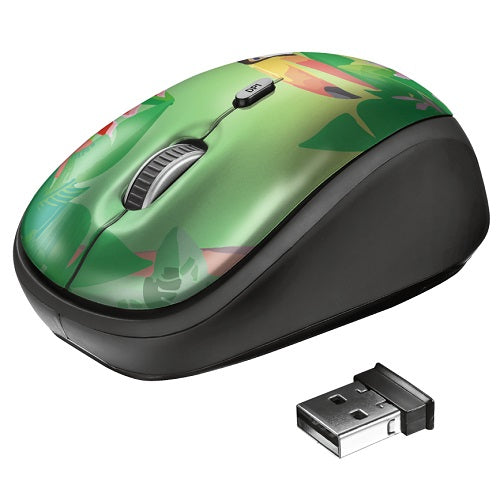 Trust Mouse Ottico Wireless Yvitoucan Verde Tropicale 1600Dpi Usb Senza Filo Dpi