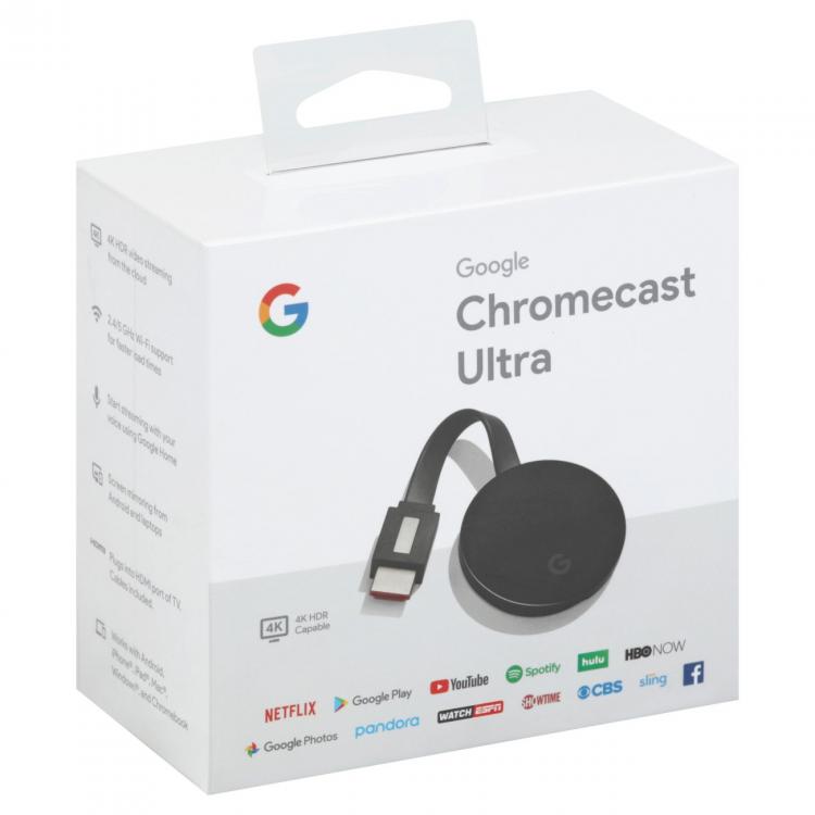 Google Chromecast Ultra Hd 4K Hdr Wireless Hdmi Streaming Video Netflix Dazn Tv