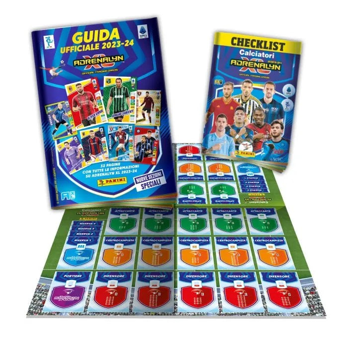 CALCIATORI PANINI ADRENALYN XL 2023-2024 MEGA PACK ALBUM + 5 BUSTINE 30 CARD