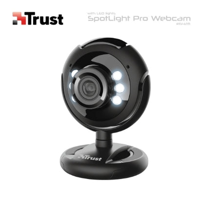 Webcam Trust Spotlight Con Microfono Interno E Luci Led Pc Desktop Skype Usb