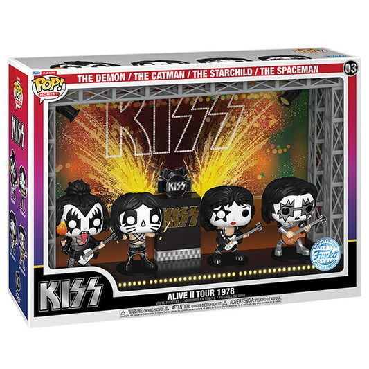 Funko Pop !  Moments - Deluxe - (03) Kiss Alive Ii Tour 1978 Vinyl Fiugre 9 Cm