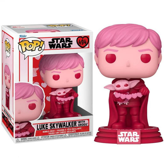 Funko Pop ! Star Wars - Valentines  Luke With Grogu (494) Statuetta Vinyl Figure