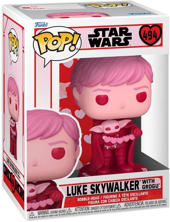 Funko Pop ! Star Wars - Valentines  Luke With Grogu (494) Statuetta Vinyl Figure
