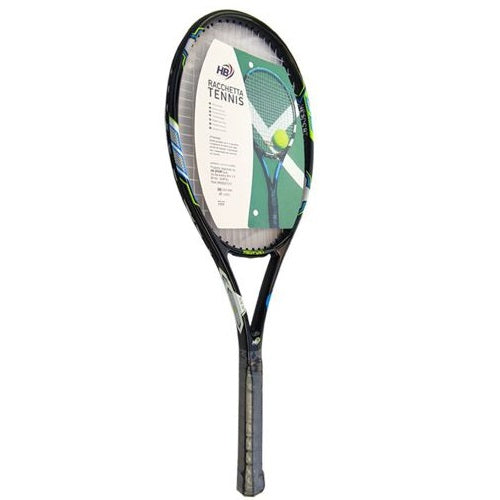 Hb Racchetta Da Tennis Adulto Con Grafica Nera Blu E Verde Fluo Custodia Inclusa