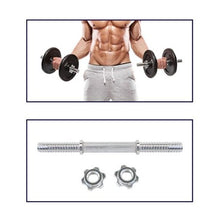 Manubrio Bodybuilding Acciaio 40Cm Filettato Sollevamento Pesi Dischi Palestra