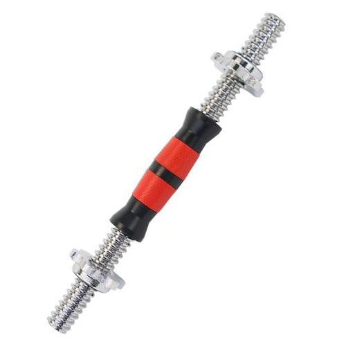 Manubrio Bodybuilding Acciaio E Gomma 30Cm Filettato Sollevamento Pesi Dischi