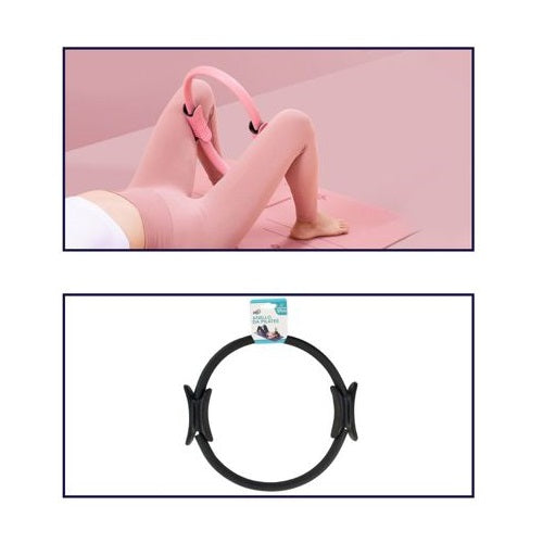 CERCHIO ANELLO PILATES RING MAGIC CIRCLE ATTREZZO FITNESS YOGA ACCESSORI - NERO