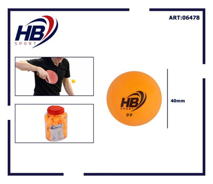 Hb Barattolo 60Pz Palline Da Ping Pong Palle Tennis Tavolo Allenamento Arancio