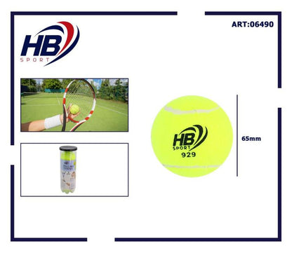Set 3 Palline Da Tennis (929) Gialle Palle Per Allenamento Racchetta Racchettoni