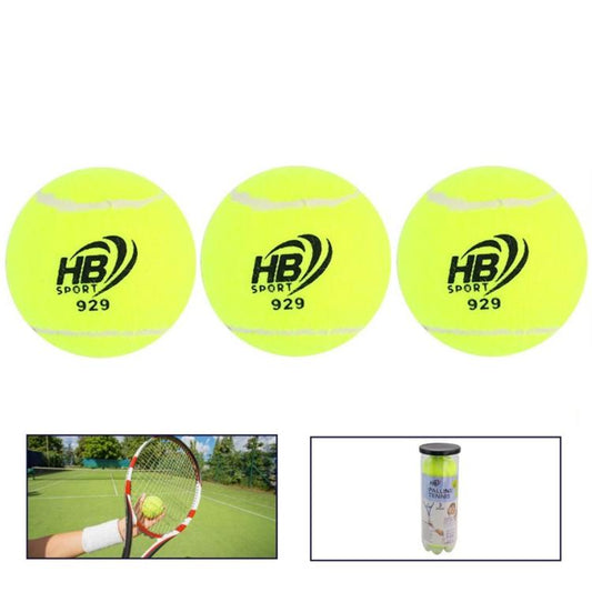 Set 3 Palline Da Tennis (929) Gialle Palle Per Allenamento Racchetta Racchettoni