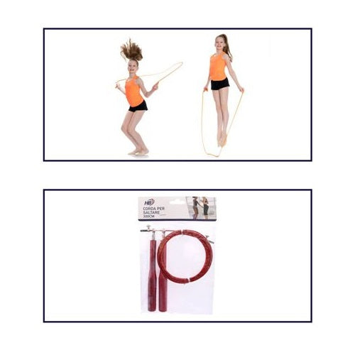 CORDA SALTO PER SALTARE PRO ACCIAIO PVC CARDIO MMA CROSSFIT BOXING FITNESS ROSSO