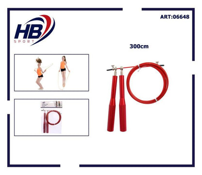 CORDA SALTO PER SALTARE PRO ACCIAIO PVC CARDIO MMA CROSSFIT BOXING FITNESS ROSSO