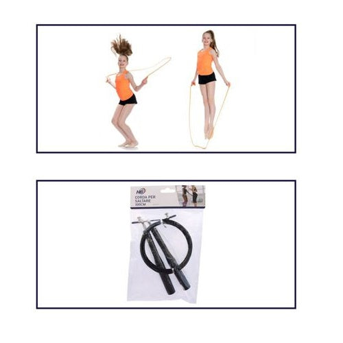 CORDA SALTO PER SALTARE PRO ACCIAIO PVC CARDIO MMA CROSSFIT BOXING FITNESS NERO