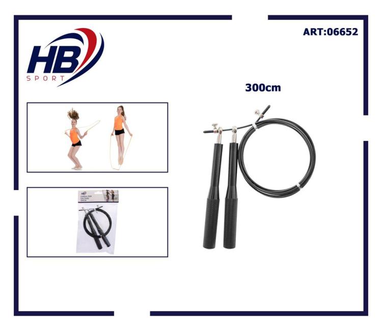 CORDA SALTO PER SALTARE PRO ACCIAIO PVC CARDIO MMA CROSSFIT BOXING FITNESS NERO