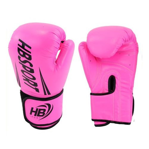 Hb Guantoni Da Boxe Coppia Guanti Pugilato Uomo Per Allenamento Sacco Gara Rosa