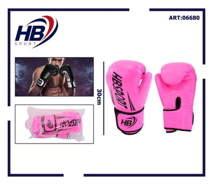 Hb Guantoni Da Boxe Coppia Guanti Pugilato Uomo Per Allenamento Sacco Gara Rosa