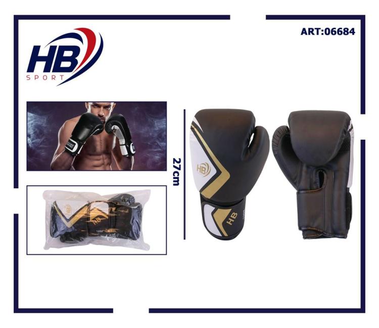 Hb Guantoni Da Boxe Coppia Guanti Pugilato Uomo Allenamento Sacco Gara Nero Oro