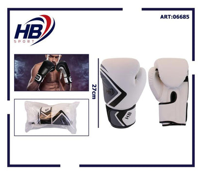 Hb Guantoni Da Boxe Coppia Guanti Pugilato Uomo Allenamento Sacco Gara Bianco