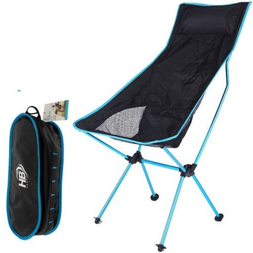 Sedia Pieghevole Campeggio Borsa Portatile Spiaggia Pesca Caccia Esterno Azzurra