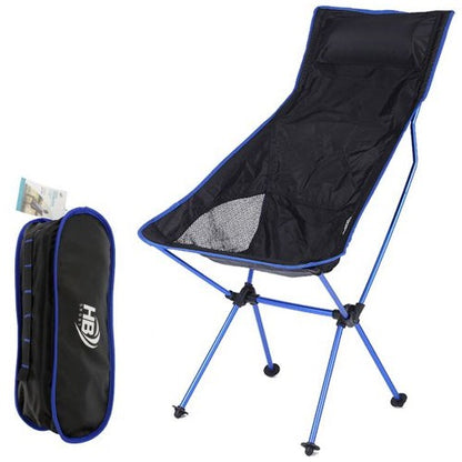 Sedia Pieghevole Campeggio + Borsa Portatile Spiaggia Pesca Caccia Esterno (Blu)