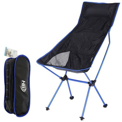 Sedia Pieghevole Campeggio + Borsa Portatile Spiaggia Pesca Caccia Esterno (Blu)