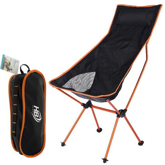 Sedia Pieghevole Campeggio Borsa Portatile Spiaggia Pesca Caccia Esterno Orange