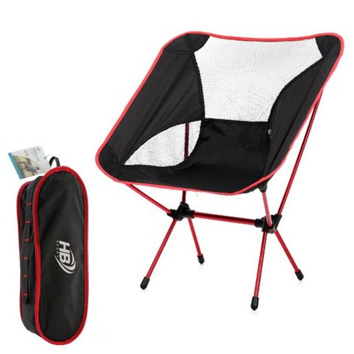 Sedia Pieghevole Campeggio + Borsa Portatile Spiaggia Pesca Caccia Esterno Rossa