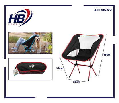 Sedia Pieghevole Campeggio + Borsa Portatile Spiaggia Pesca Caccia Esterno Rossa