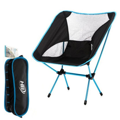 Sedia Pieghevole Campeggio Borsa Portatile Spiaggia Pesca Caccia Esterno Celeste