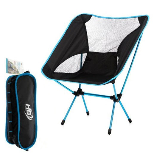 Sedia Pieghevole Campeggio Borsa Portatile Spiaggia Pesca Caccia Esterno Celeste
