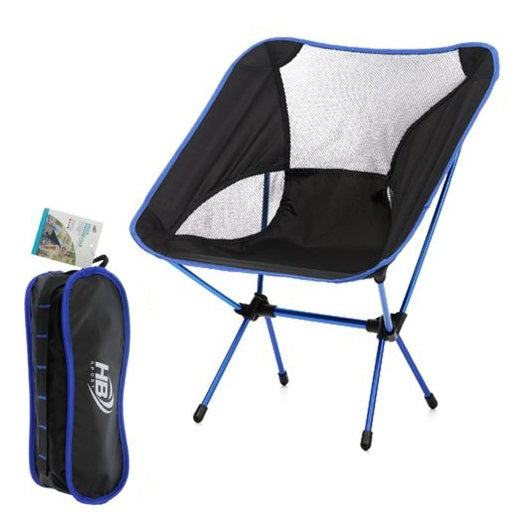 Sedia Pieghevole Da Campeggio Borsa Portatile Spiaggia Pesca Caccia Esterno Blu