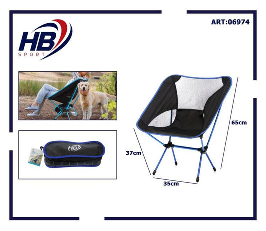 Sedia Pieghevole Da Campeggio Borsa Portatile Spiaggia Pesca Caccia Esterno Blu