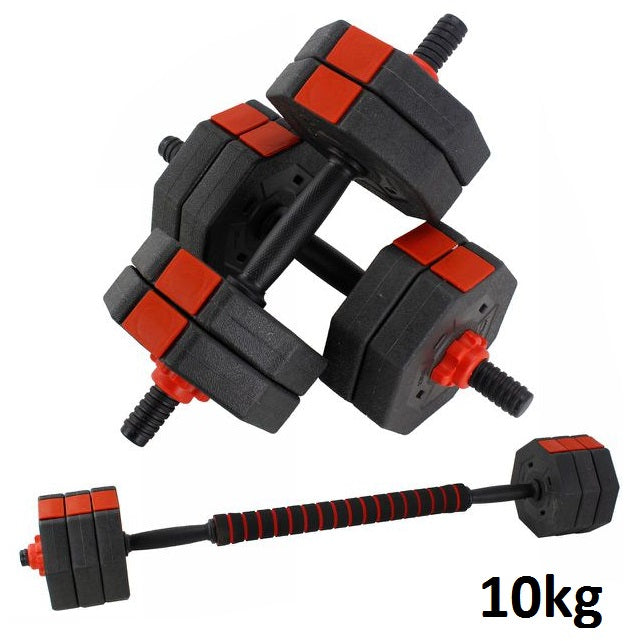 Kit Manubri Bilanciere Dumbbell Set Pesi Regolabili Componibili Da Palestra 10Kg