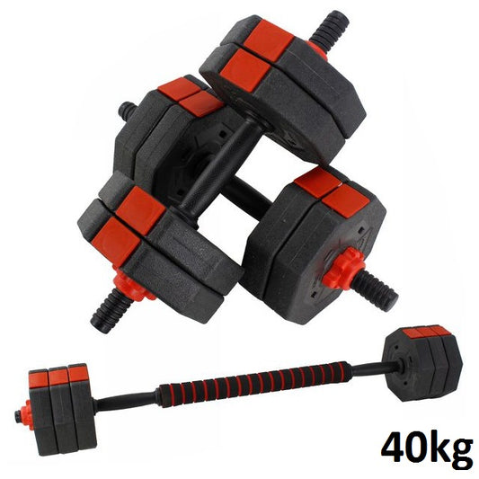 Kit Manubri Bilanciere Dumbbell Set Pesi Regolabili Componibili Da Palestra 40Kg