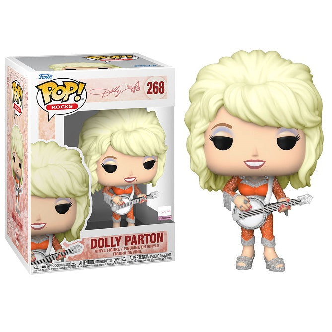 Funko Pop ! Rocks - Dolly Parton (268) Figure Vinyl Rock Music 9Cm In Stock