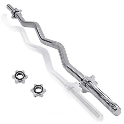 Hb Bilanciere Curl 120Cm Ø25Mm Acciaio Manubrio Barra Curva Bodybuilding 1,20M