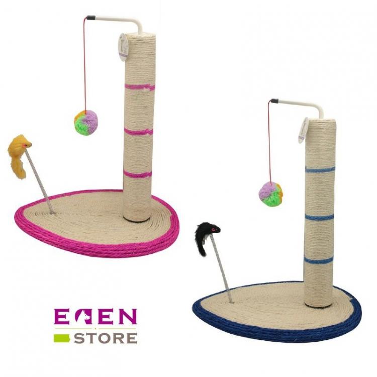Tiragraffi Per Gatti Gioco Pallina Corda Di Sisal E Peluche Parco Giochi Gatto