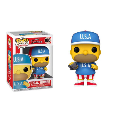 Funko Pop! Television - The Simpsons (905) U.S.A. Homer Vinyl Figure 9Cm