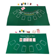 Panno Copritavolo Per Tavolo Da Poker Texas Blackjack Fiches Carte Verde 60X90
