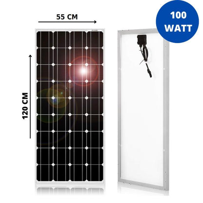 Pannello Solare Fotovoltaico 100W 12V Monocristallino Batteria Barca Camper